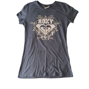 Roxy Women's Bluish Grey CottonT-shirt